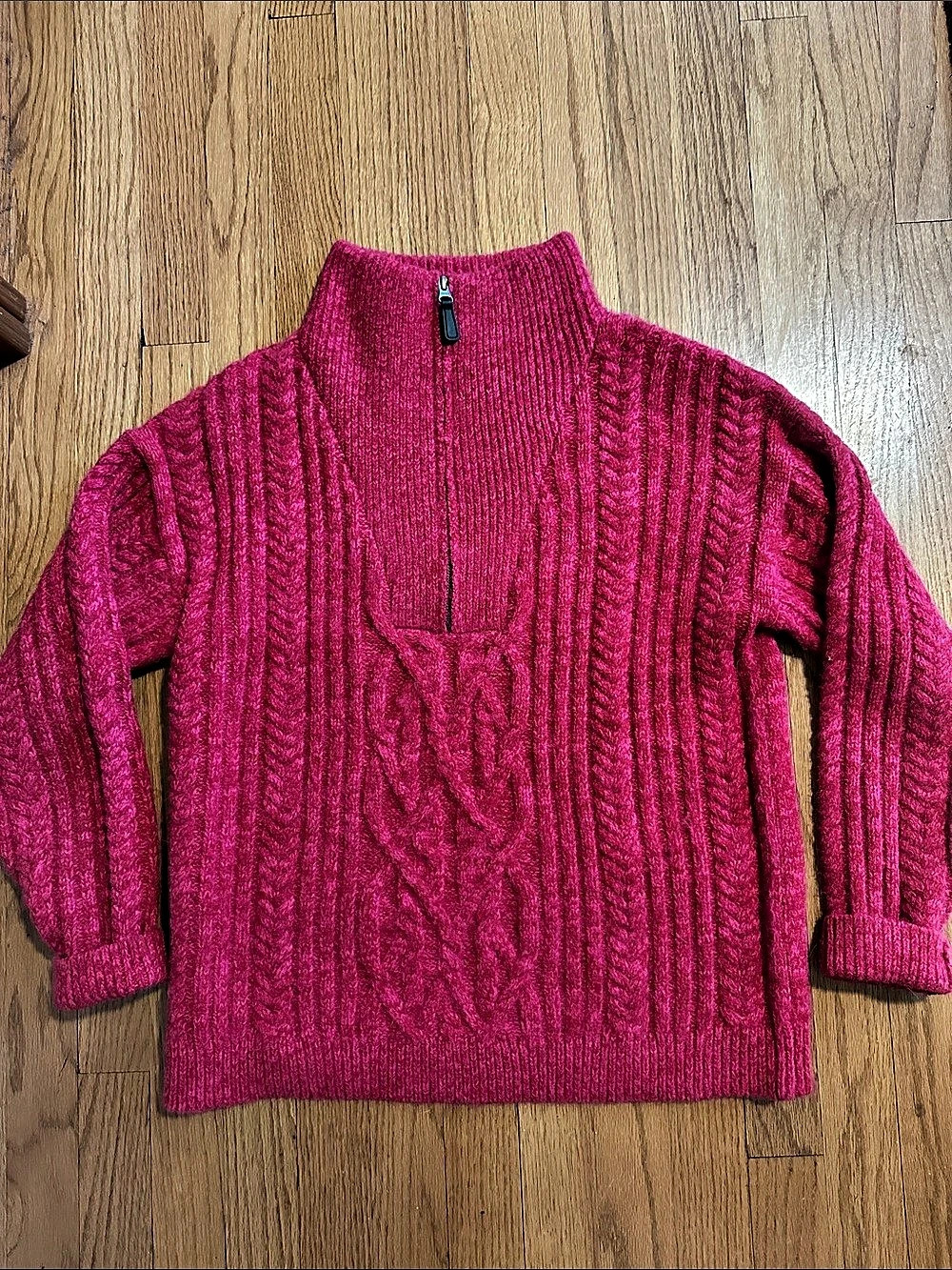 Sundance Cable Knit Sweater in Pink/Red Size XS